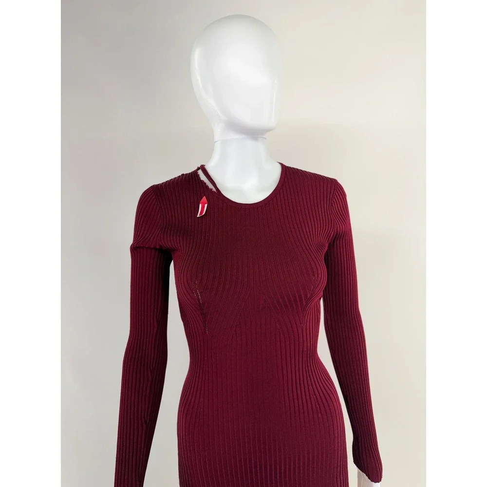 Adam Lippes x RTR Geo Knit Midi Dress Size S SEE FLAW